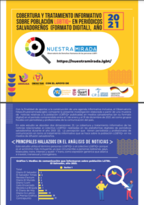 Lee más sobre el artículo Cobertura y tratamiento informativo sobre población LGTBI en medios salvadoreños. año 2021