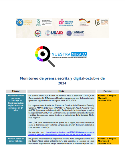 Monitoreo población LGBTI Octubre 2024