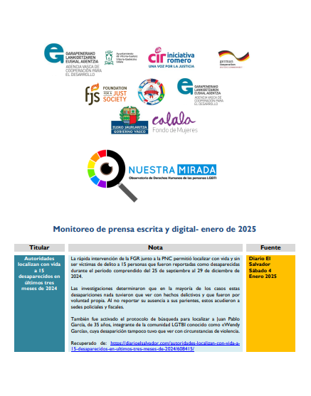 Monitoreo población LGBTI Enero 2025