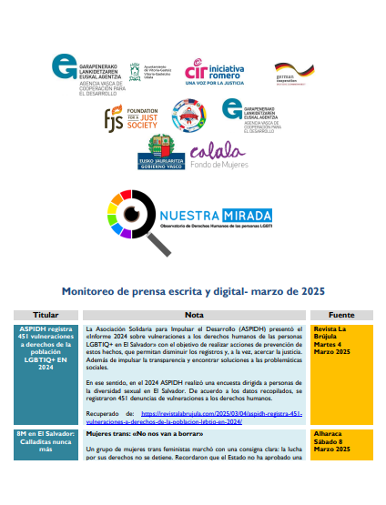 Lee más sobre el artículo Monitoreo población LGBTI Marzo 2025