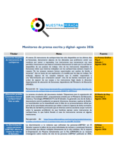 Lee más sobre el artículo Monitoreo de población LGTBI Agosto 2026